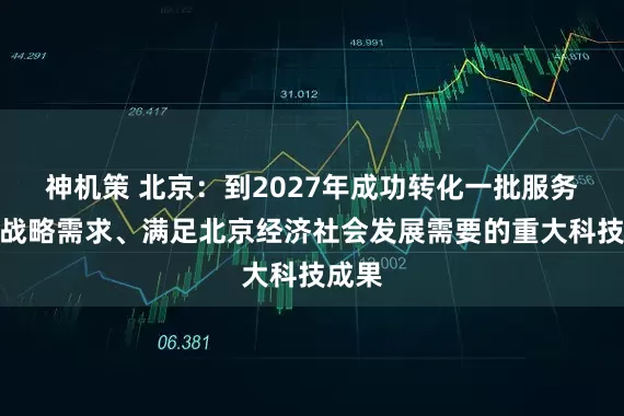 神机策 北京：到2027年成功转化一批服务国家战略需求、满足北京经济社会发展需要的重大科技成果